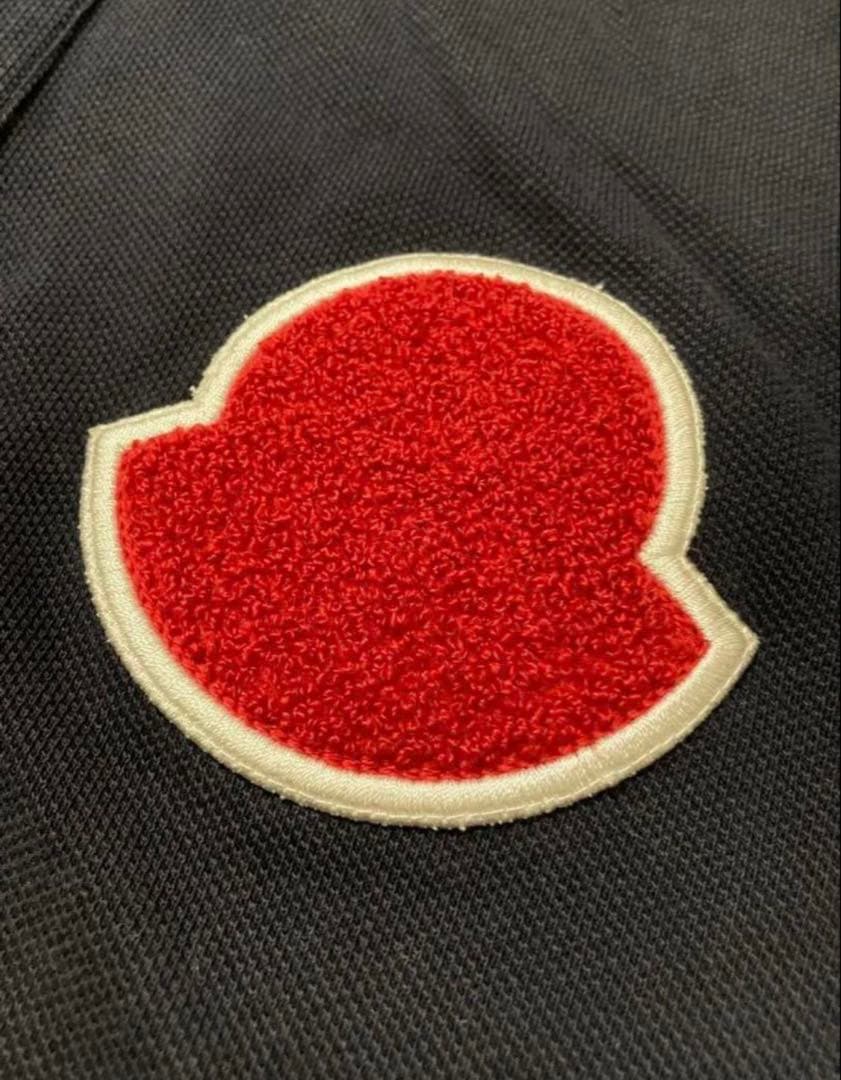 モンクレール ネイビー ビックロゴ ポロシャツ 刺繍ロゴ