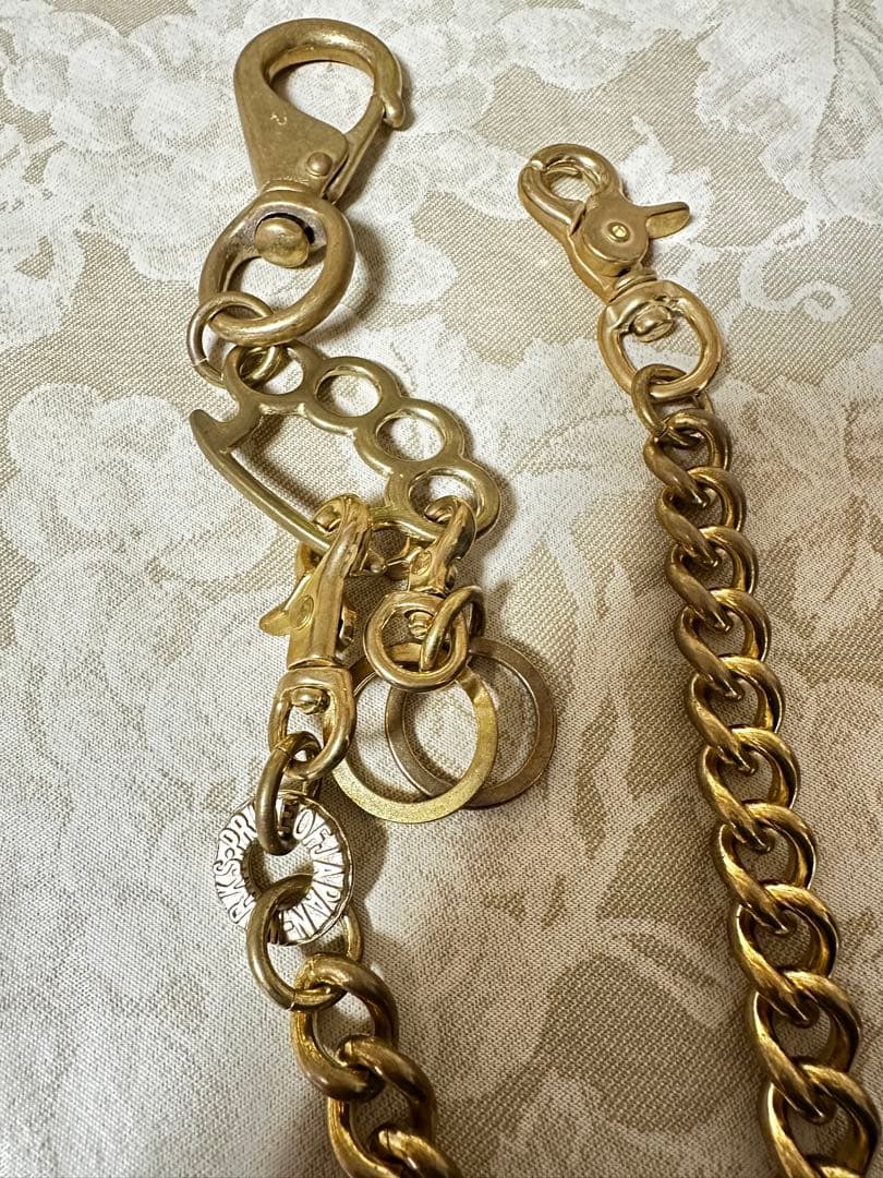 アイアンハート　ナスカン×ナックルタイプ　真鍮ウォレットチェーン