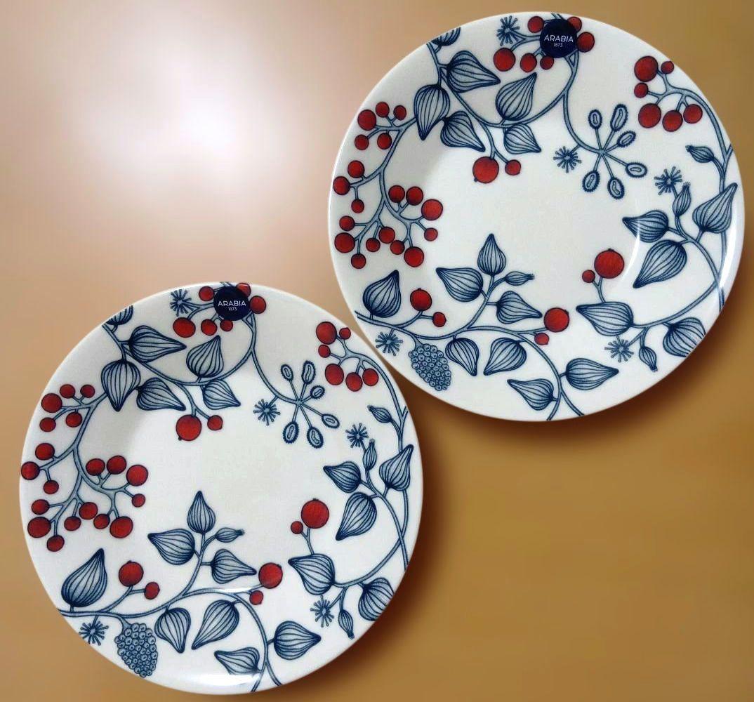 新品タグ付ARABIA　ルノ　フロストベリー　プレート　16.5cm　2個セット