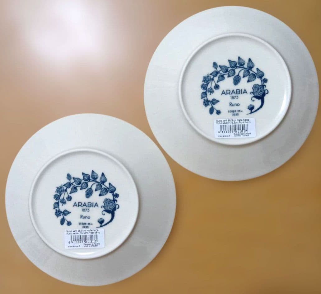 新品タグ付ARABIA　ルノ　フロストベリー　プレート　16.5cm　2個セット