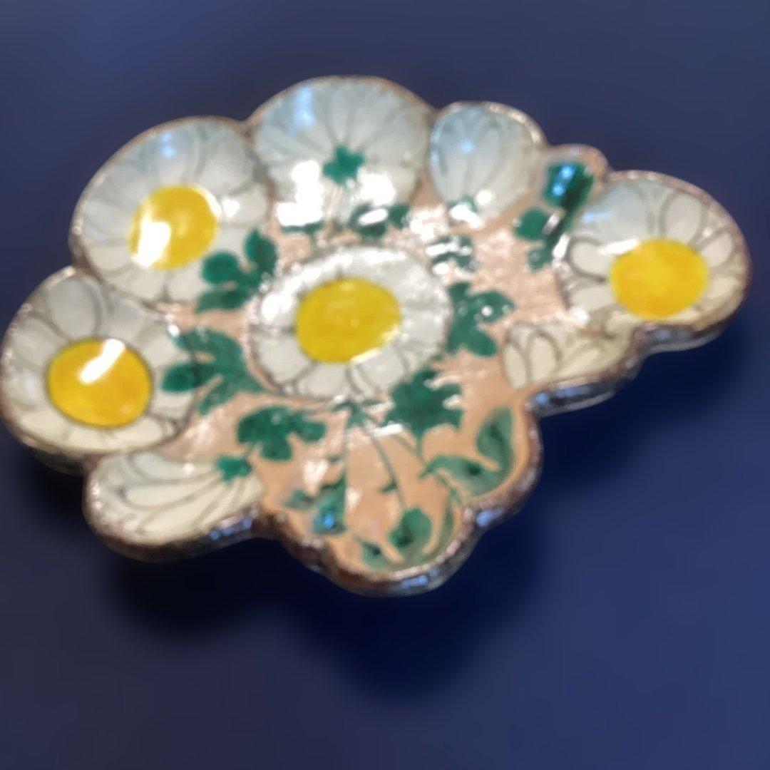 京焼乾山写雪松向付と乾山写菊向付1客ずつ2客　　　新品未使用