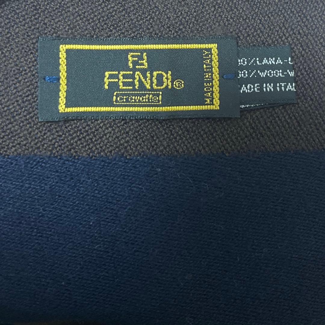 【まこ】FENDI リバーシブル ズッカ柄 ウールマフラー