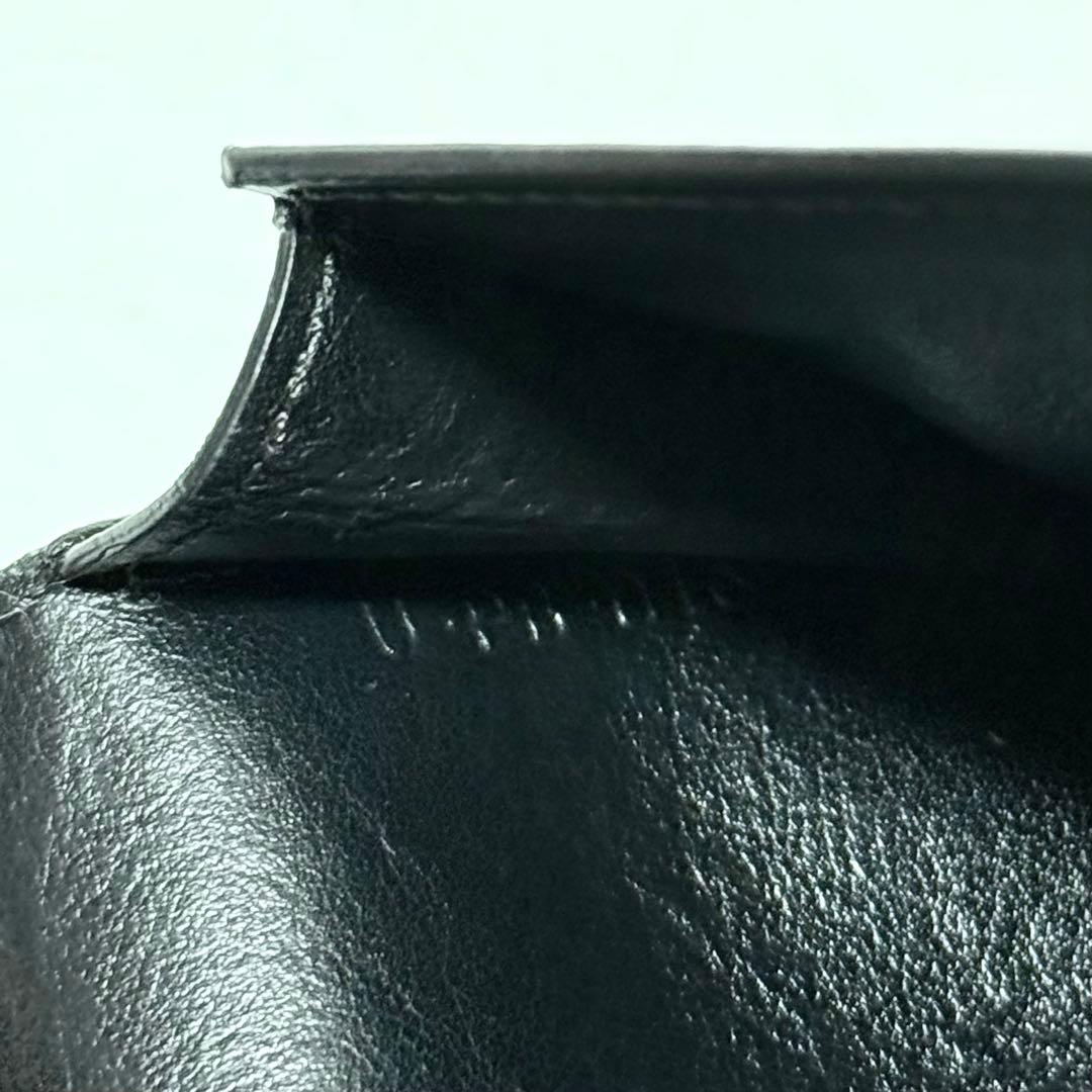 CELINE 現行 ミディアム ストラップ レザーウォレット 二つ折り財布 黒