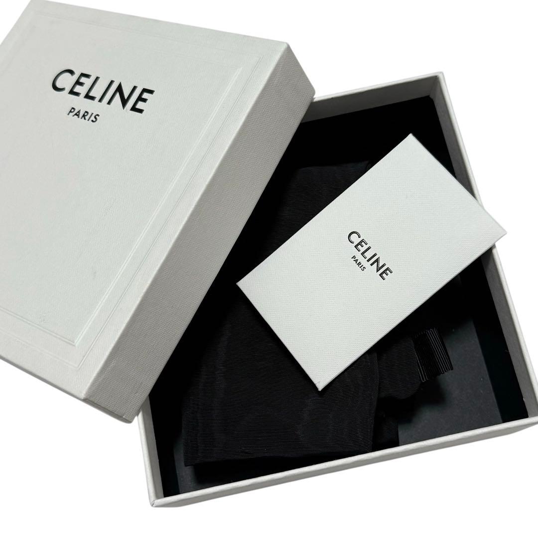 CELINE 現行 ミディアム ストラップ レザーウォレット 二つ折り財布 黒