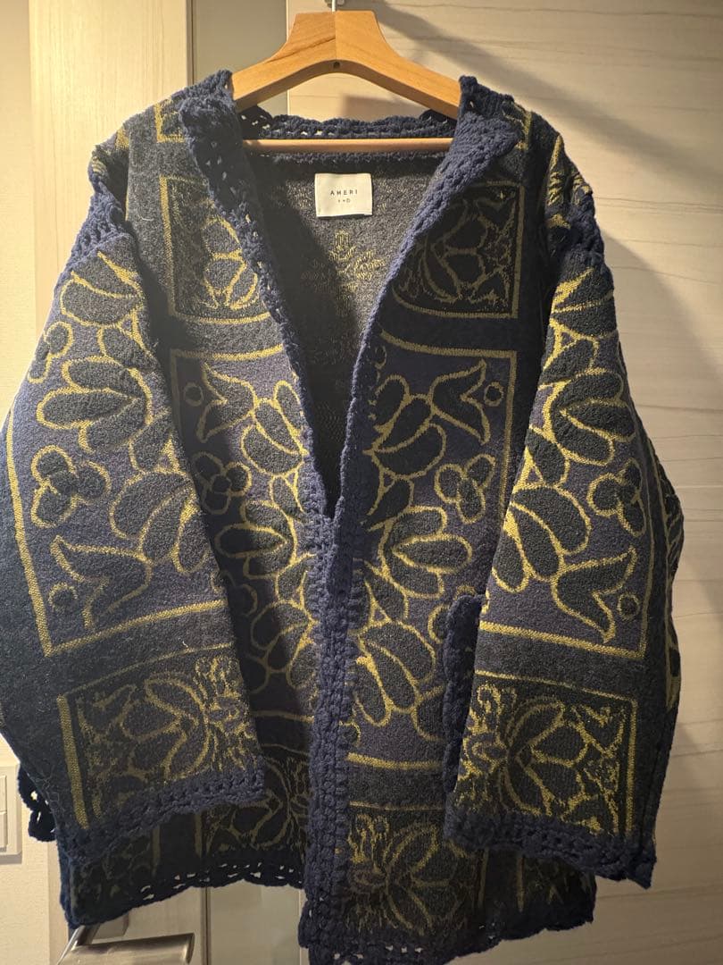 【Ameri vintage】RUG PATTERN KNIT JACKET
