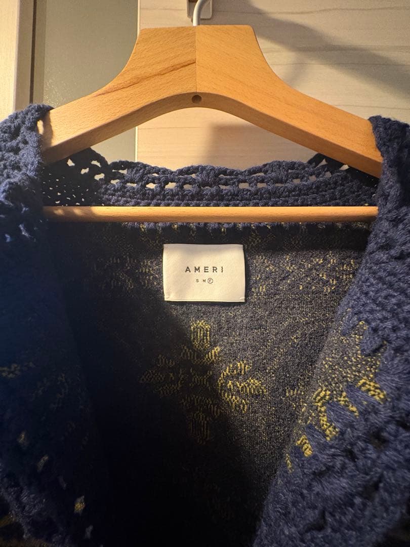 【Ameri vintage】RUG PATTERN KNIT JACKET