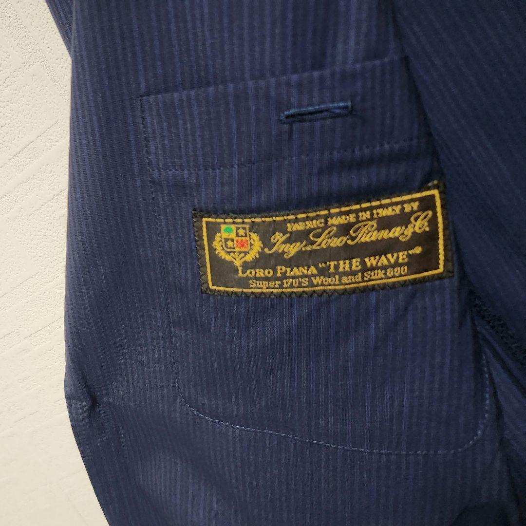 トゥモローランド　ピルグリム　ロロピアーナ　メンズ　スーツ　濃紺ブルー　シルク混