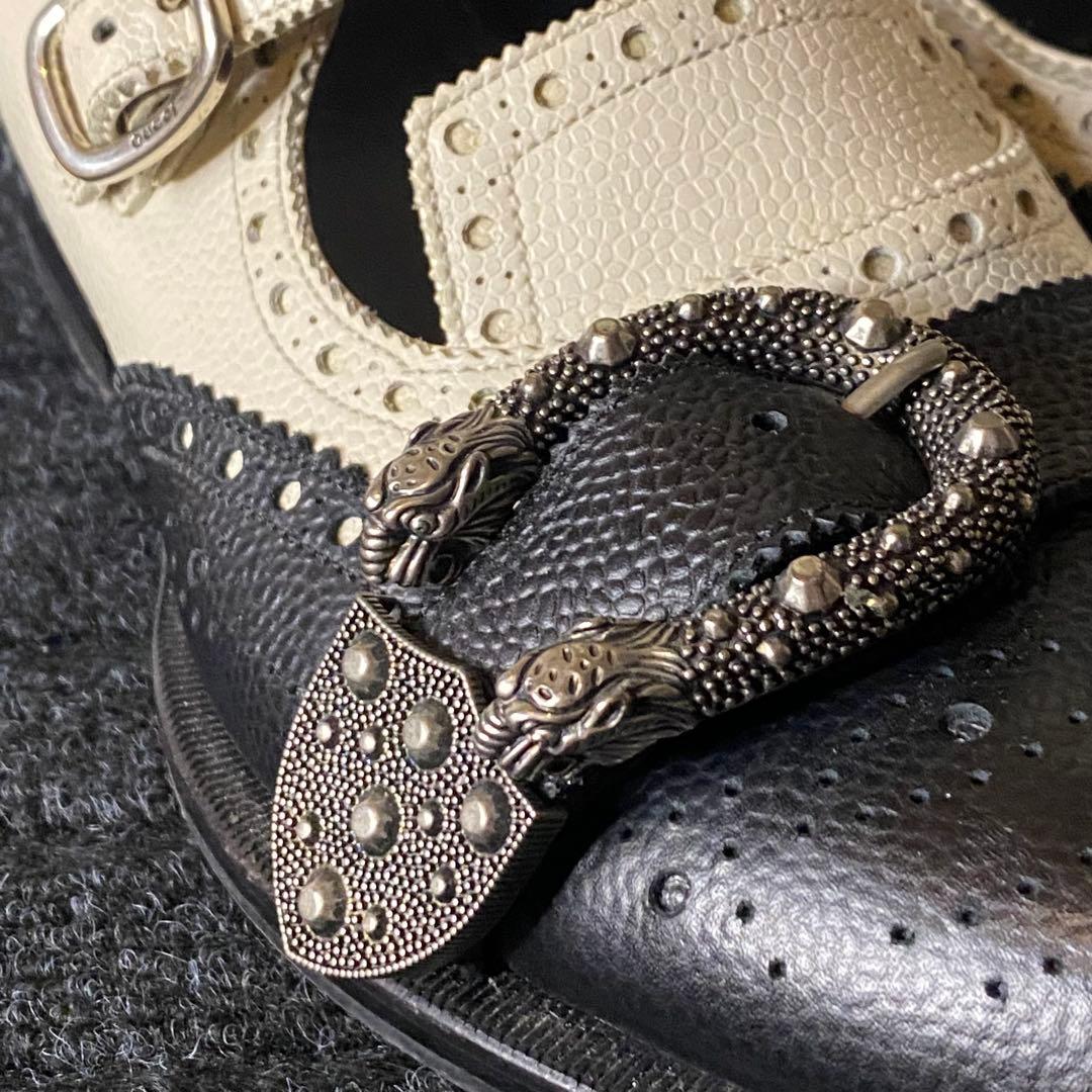 【美品✨】GUCCI グッチ ケルコアブローグモンクシューズ レザー バイカラー