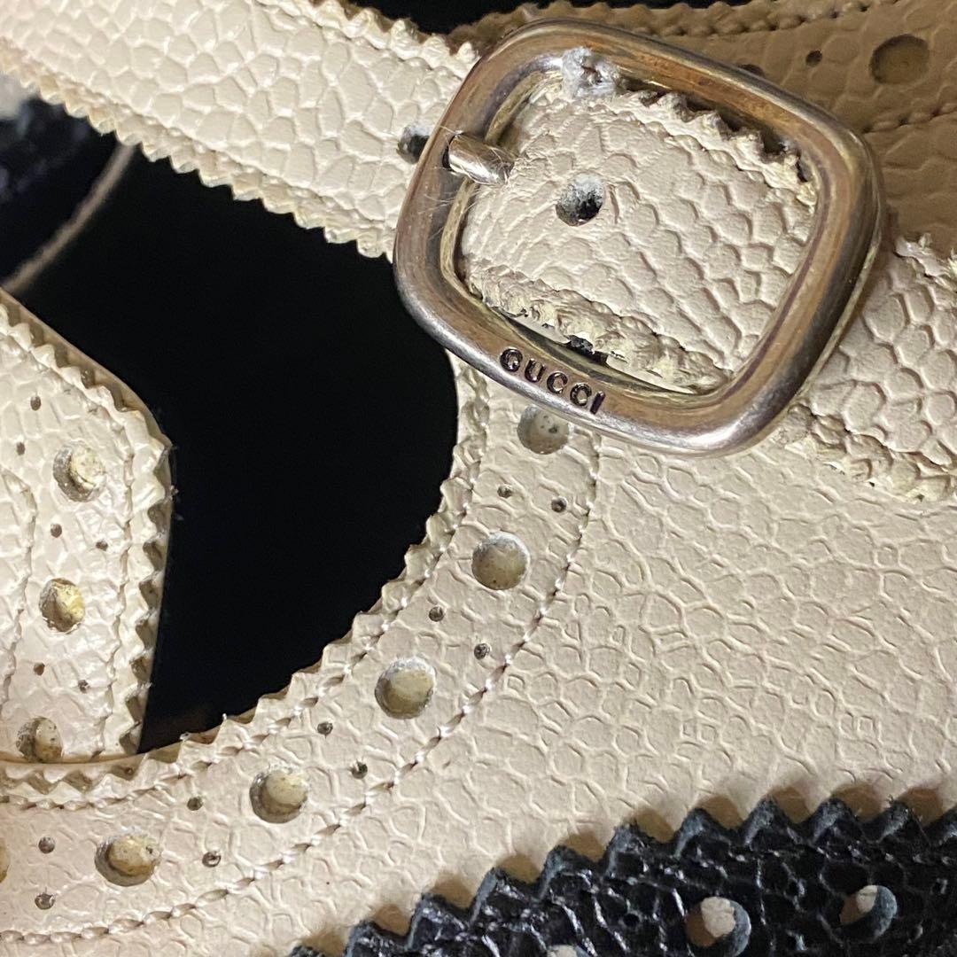 【美品✨】GUCCI グッチ ケルコアブローグモンクシューズ レザー バイカラー