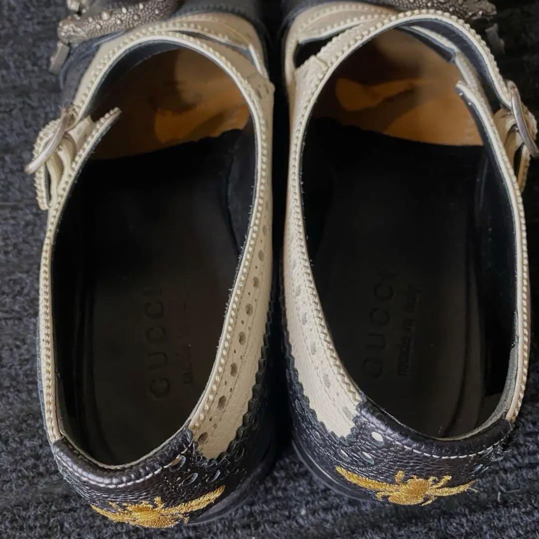 【美品✨】GUCCI グッチ ケルコアブローグモンクシューズ レザー バイカラー