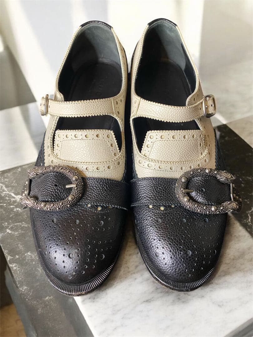 【美品✨】GUCCI グッチ ケルコアブローグモンクシューズ レザー バイカラー