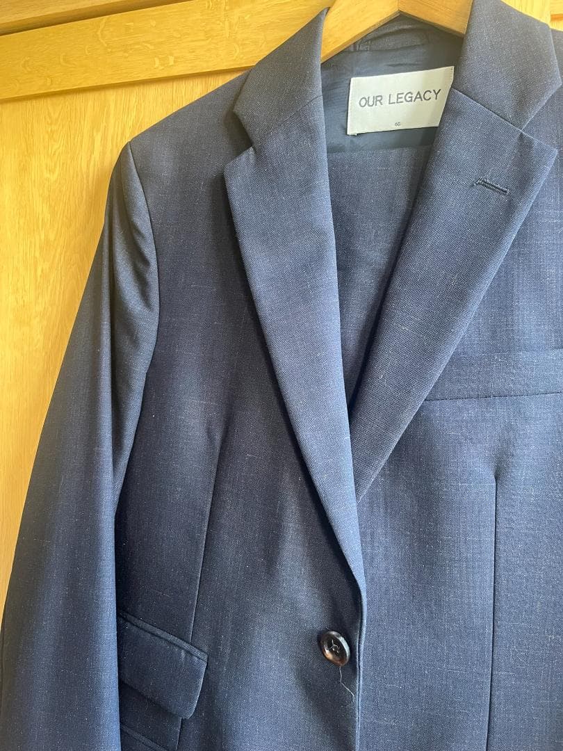 OUR LEGACY NAVY×RAINBOW モヘア混ウール スーツ 46