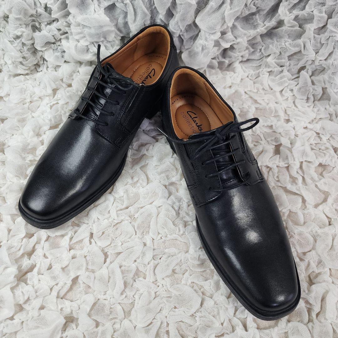未使用 クラークス スクエアトゥ ビジネス レザー シューズ