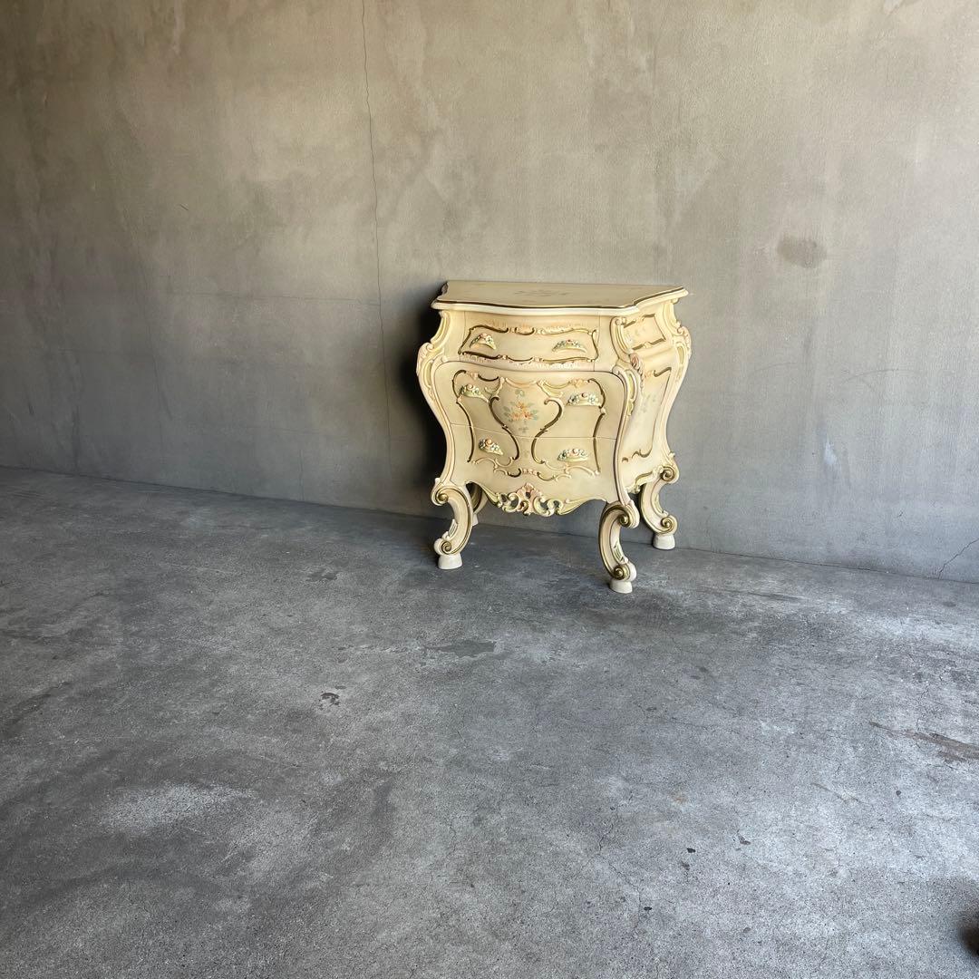 ナイトテーブル　3段チェスト　ロココ様式　姫系　オールドビンテージ