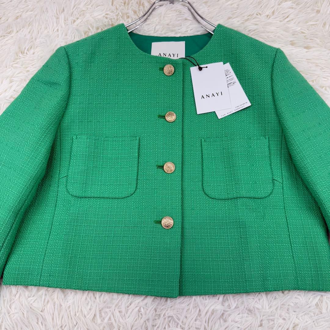 未使用 2023 アナイ コットンオックスショート ジャケット 金釦