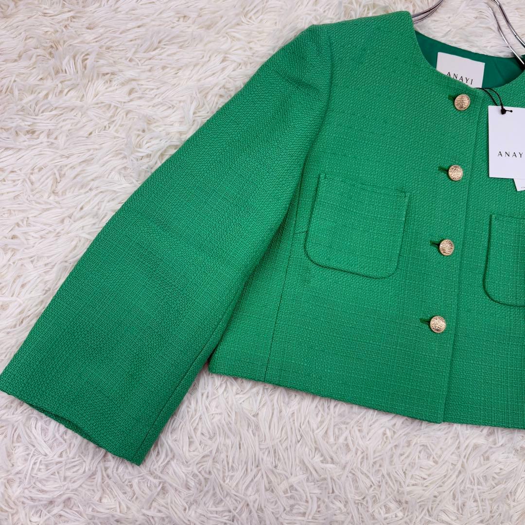 未使用 2023 アナイ コットンオックスショート ジャケット 金釦