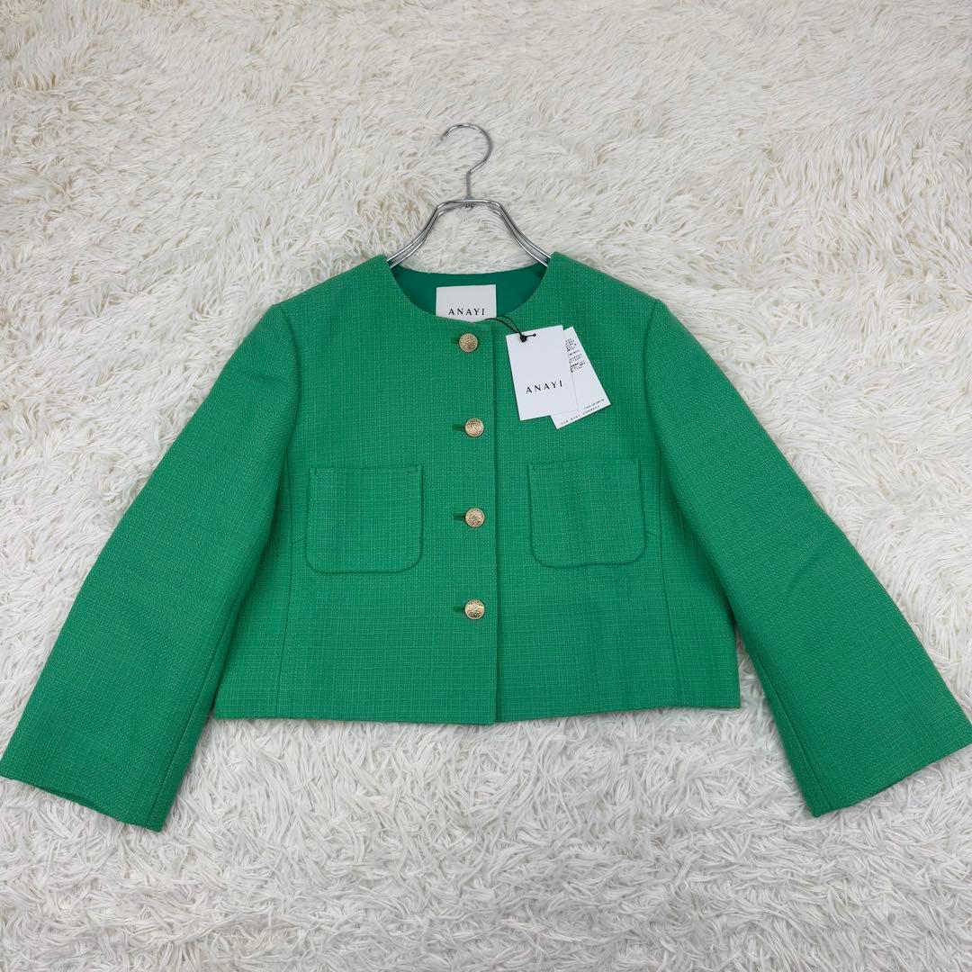 未使用 2023 アナイ コットンオックスショート ジャケット 金釦