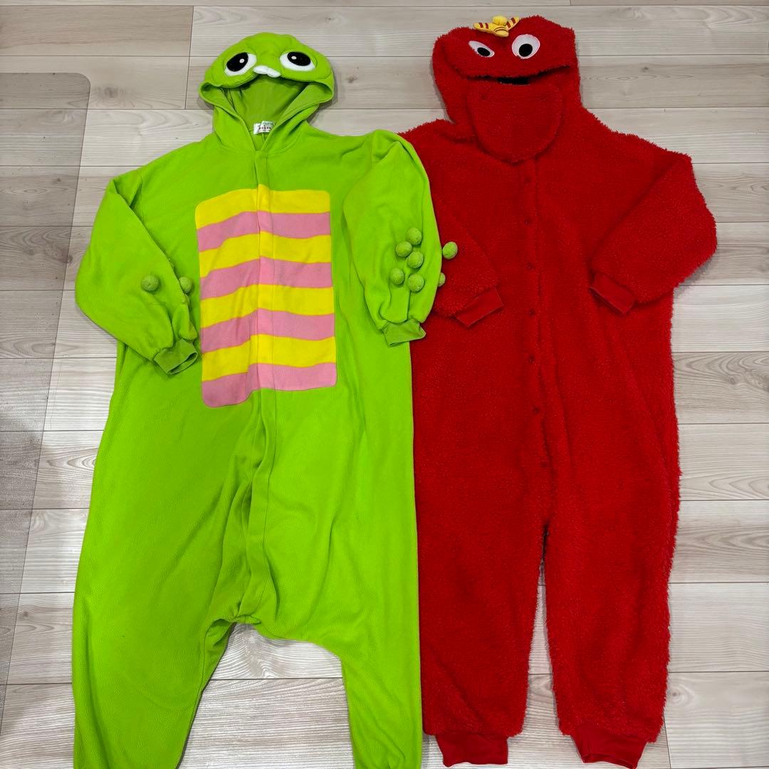 ガチャピン & ムック 公式フリースオールインワン 着ぐるみセット