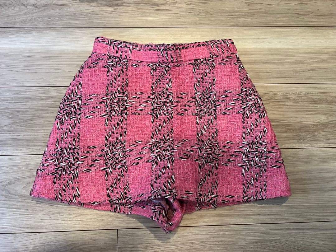 ピンク チェック柄 スカート　キュロット Mサイズ sheller シェリエ