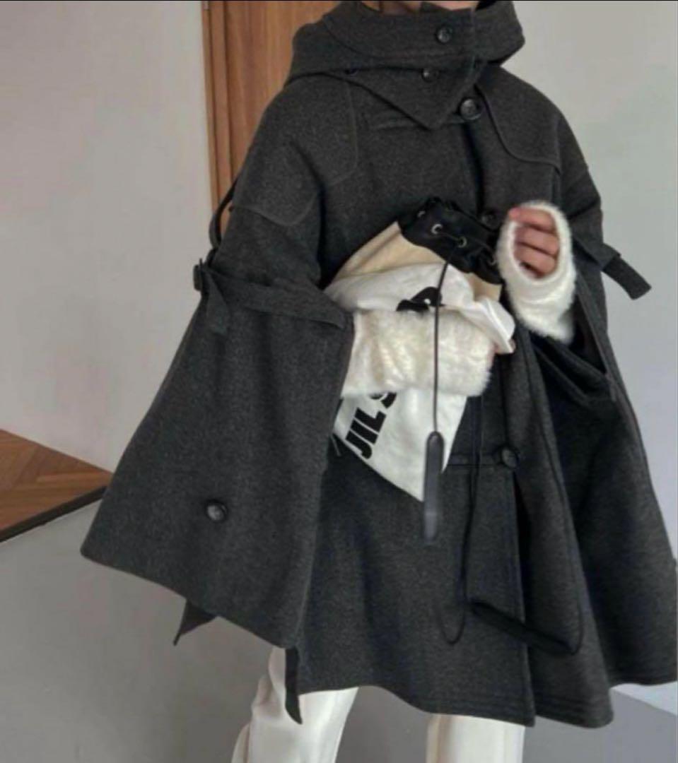 willfully ウィルフリー ポンチョコート チャコール