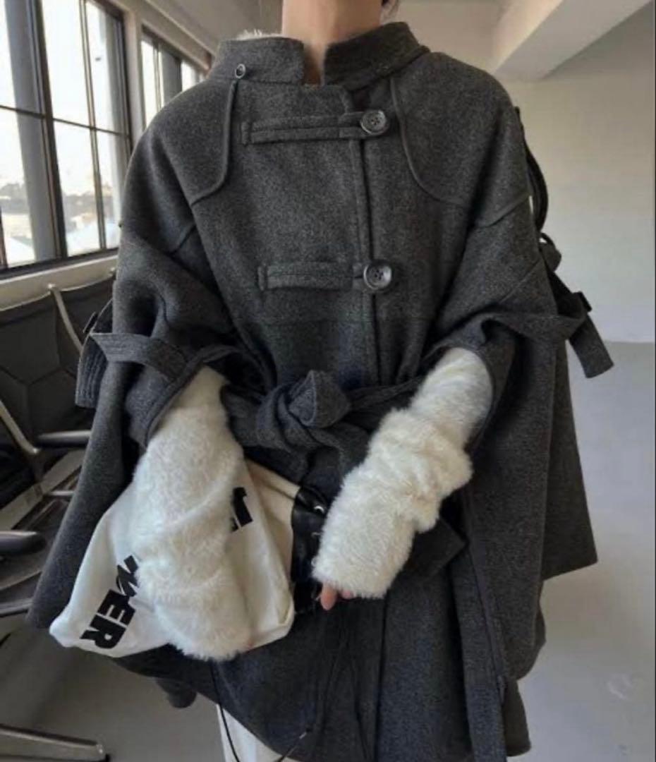 willfully ウィルフリー ポンチョコート チャコール