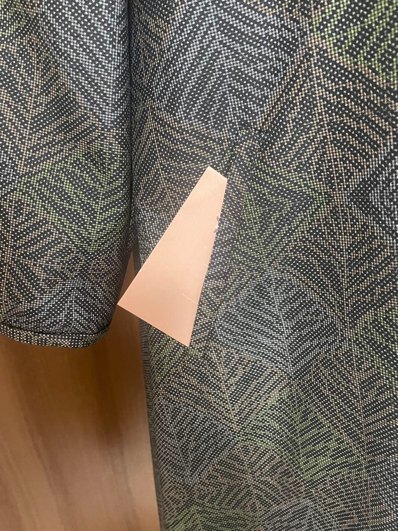 着物リメイク☆461大島紬脇タックワンピース／サイズL～LL