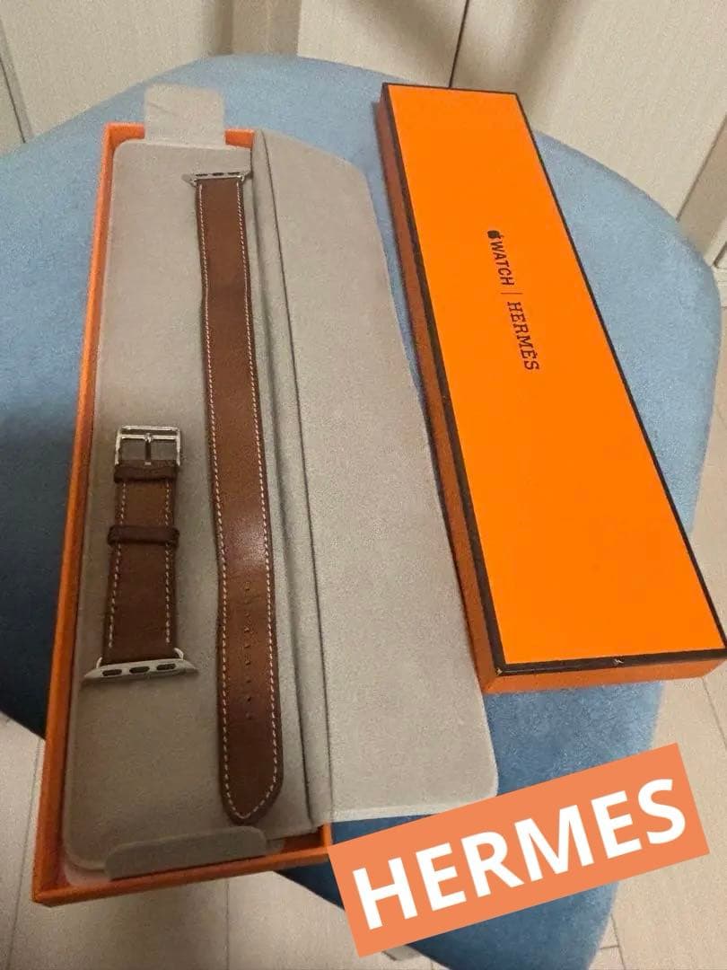 最終お値下げApple Watch エルメス　二重巻革バンド ゴールド箱付