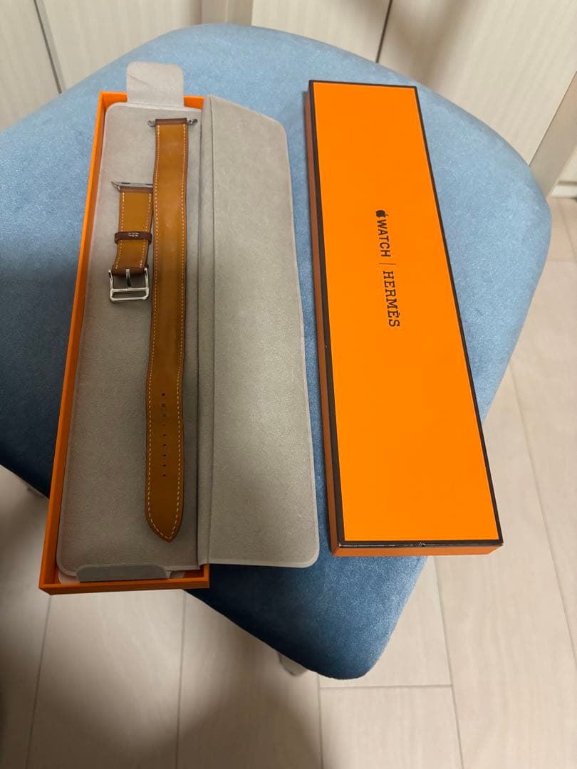 最終お値下げApple Watch エルメス　二重巻革バンド ゴールド箱付
