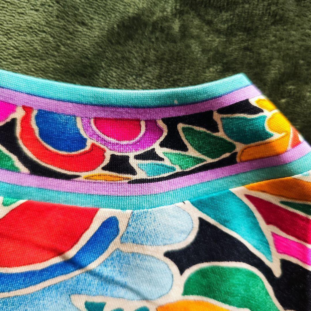 【美品】レオナール カシュクール金ボタン長袖カットソートリム シルク混 Lサイズ