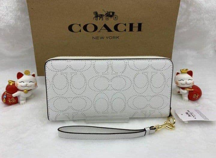 新品未使用コーチ長財布ホワイトアコーディオンレディースメンズ送料無料即日発送
