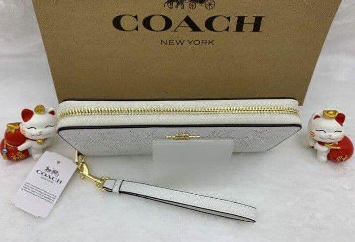 新品未使用コーチ長財布ホワイトアコーディオンレディースメンズ送料無料即日発送