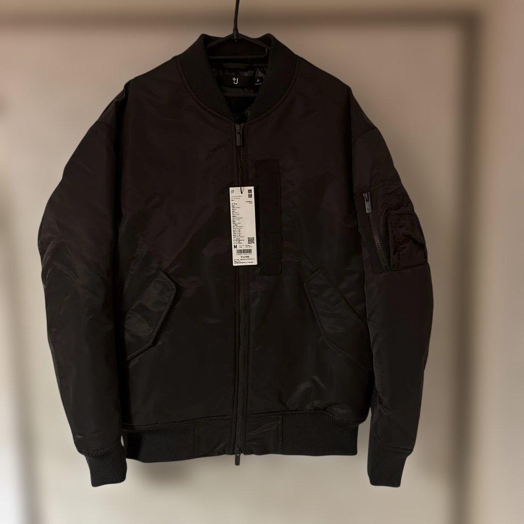 復刻UNIQLO +J MA-1ハイブリッドオーバージャケット グレー M