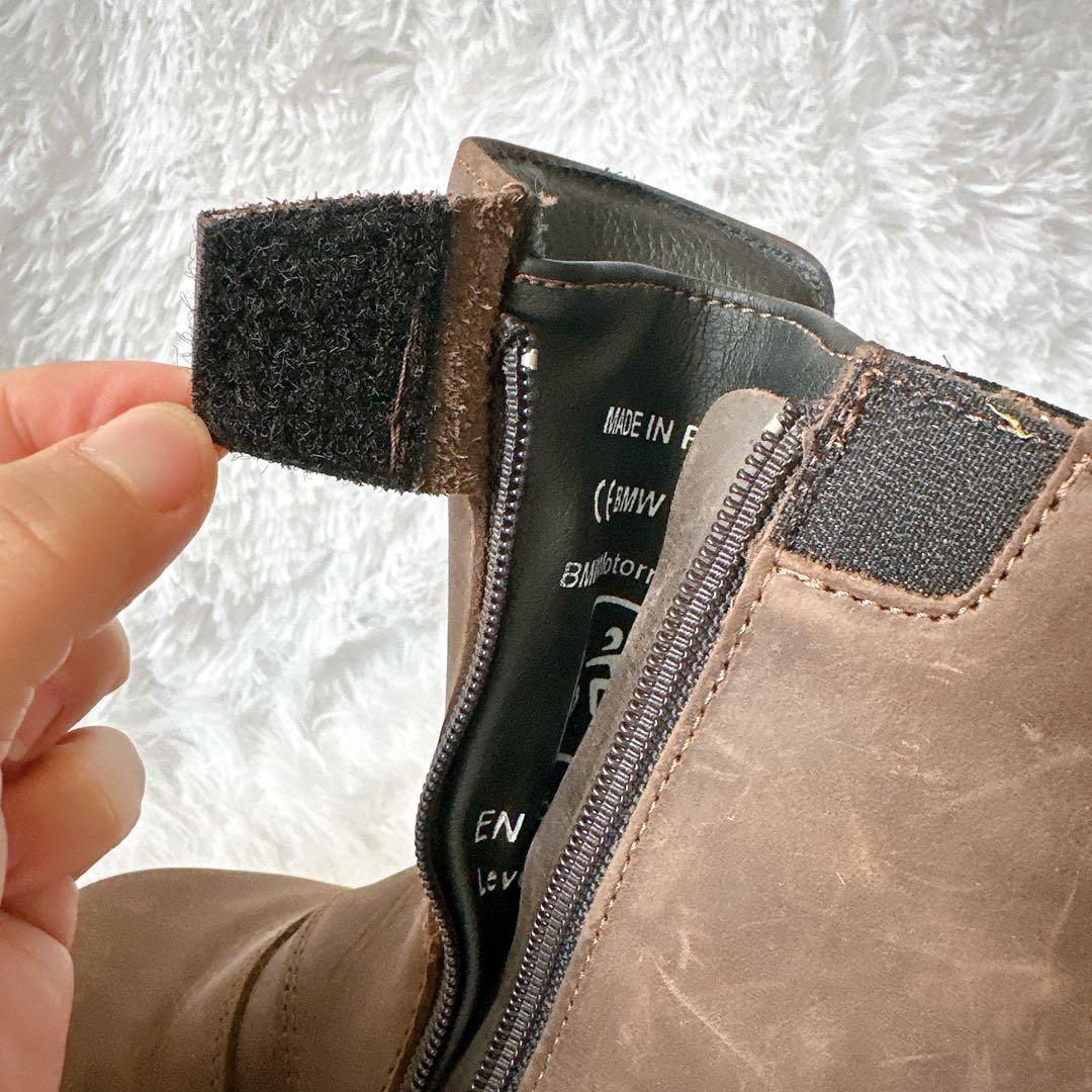  Motorrad ブラウン レザー ライティングブーツ バイクブーツ