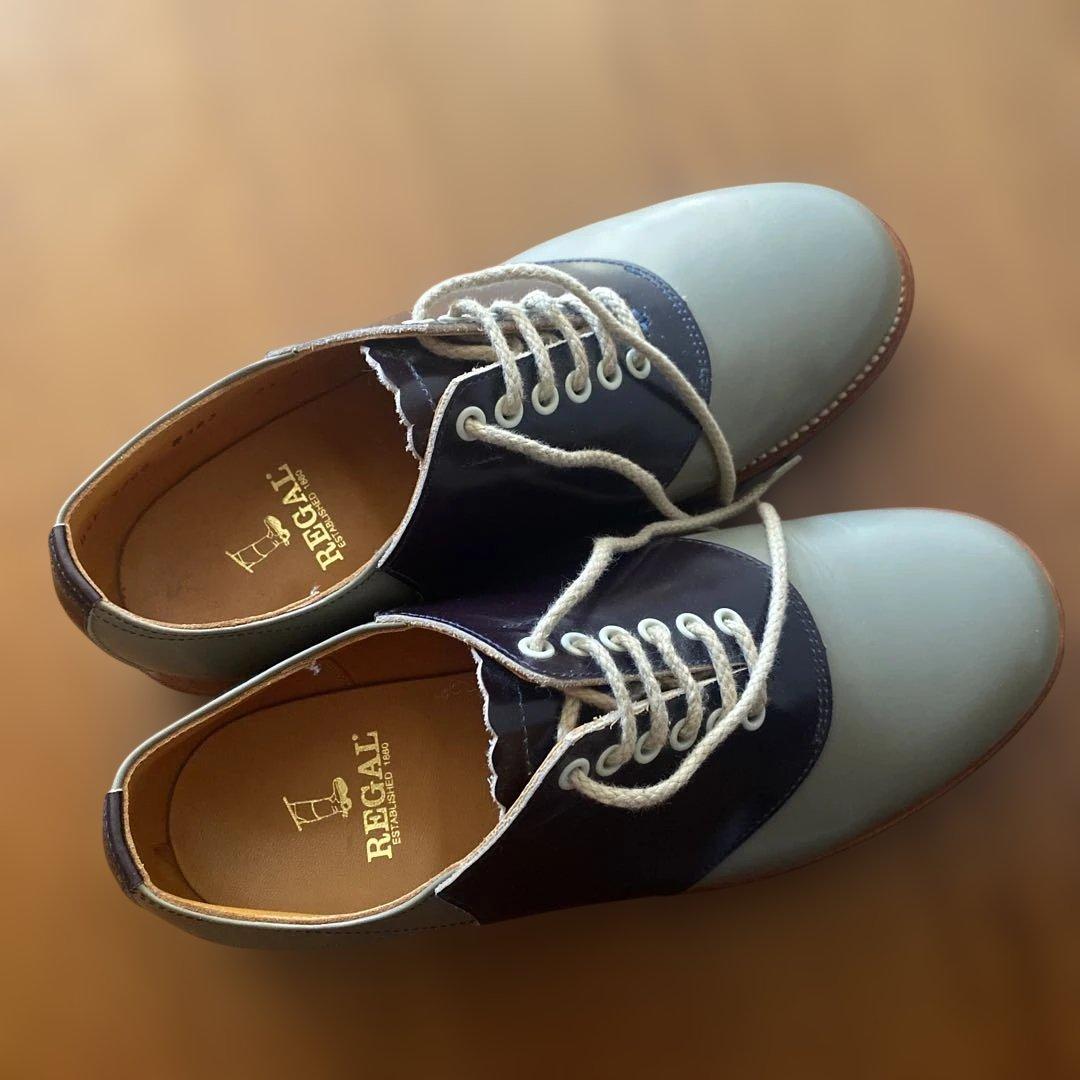 REGAL サドルシューズ 25㎝　ブラックソーテル