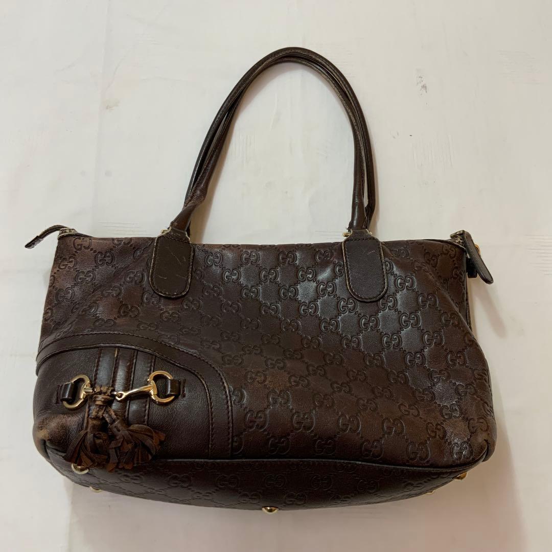 GUCCI グッチ グッチシマ ホースビット レザートートバッグ