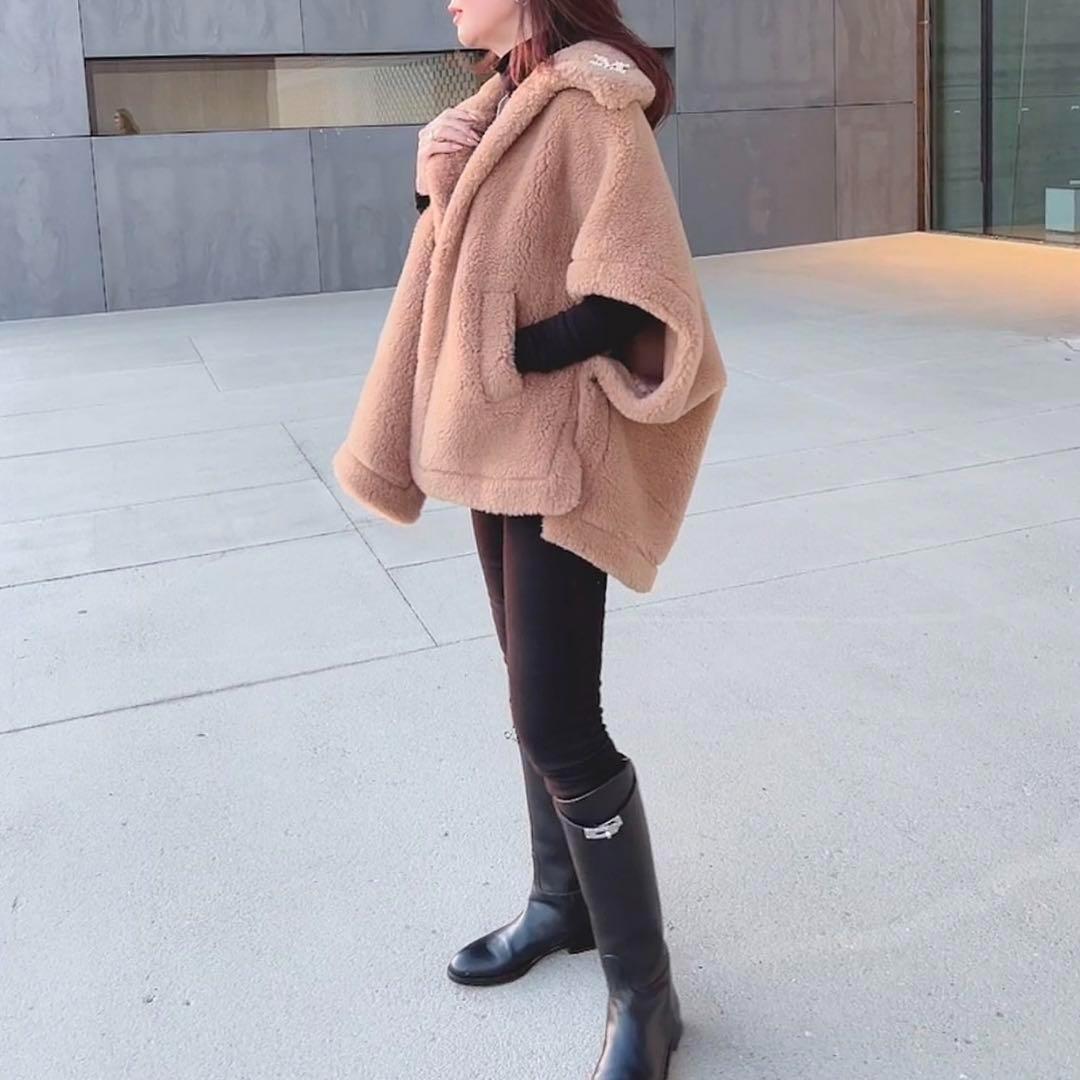 新品未使用 ベアポンチョ アルパカ素材 テディ ケープ