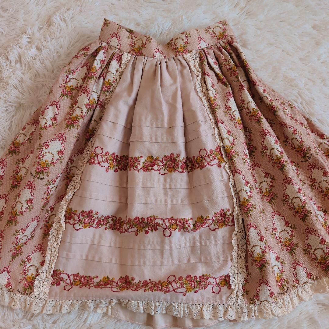 イノセントワールド　ポンパドゥール　スカート　フリル　ウエストリボン　ピンク