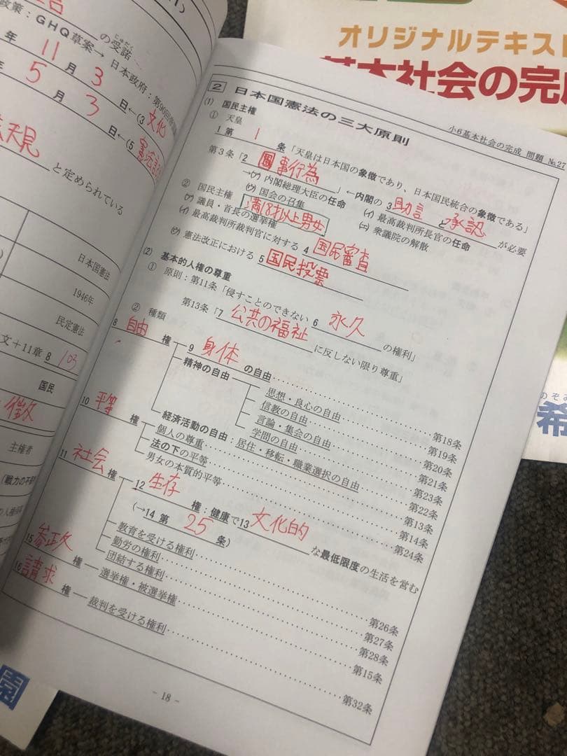 希学園　6年社会　天下分け目の受験社会/基本社会の完成/夏期　2024年度版