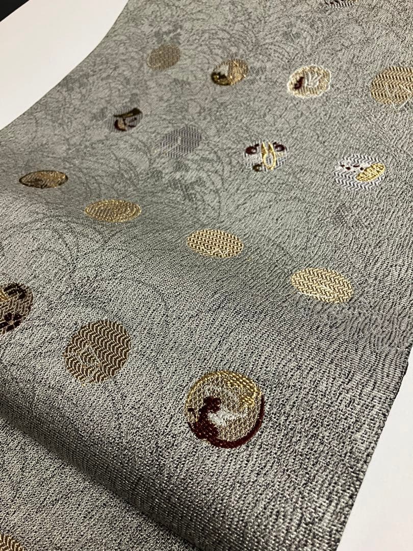 お仕立て上がり名古屋帯　新品未使用品　正絹　西陣織　No.357