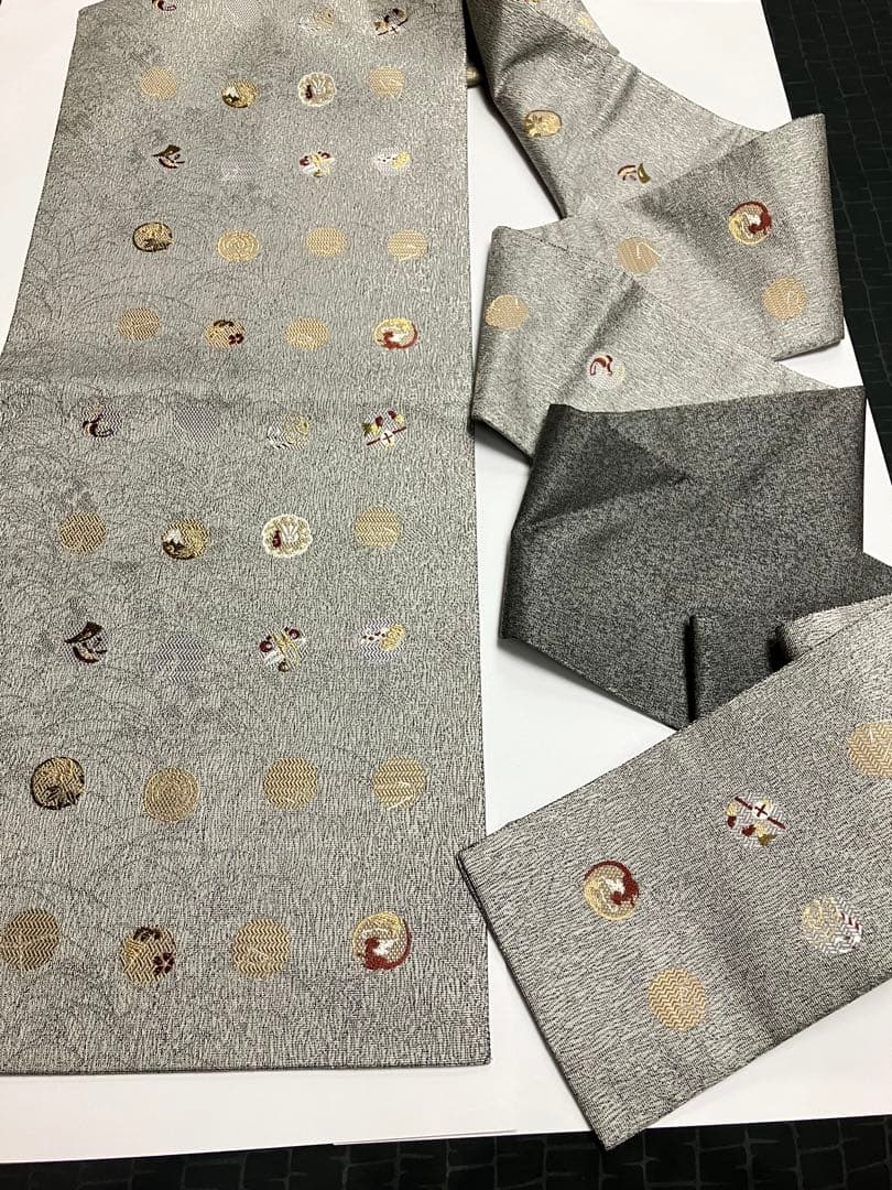 お仕立て上がり名古屋帯　新品未使用品　正絹　西陣織　No.357