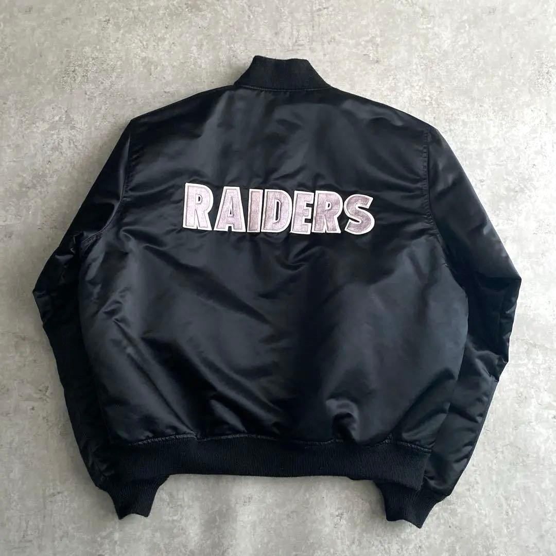 80s 90s STARTER RAIDERS スタジャン USA製 黒 XXL