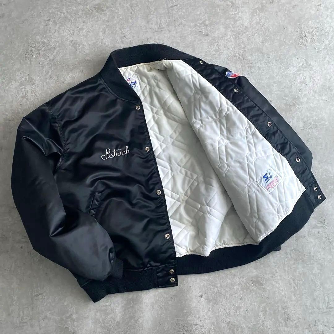 80s 90s STARTER RAIDERS スタジャン USA製 黒 XXL