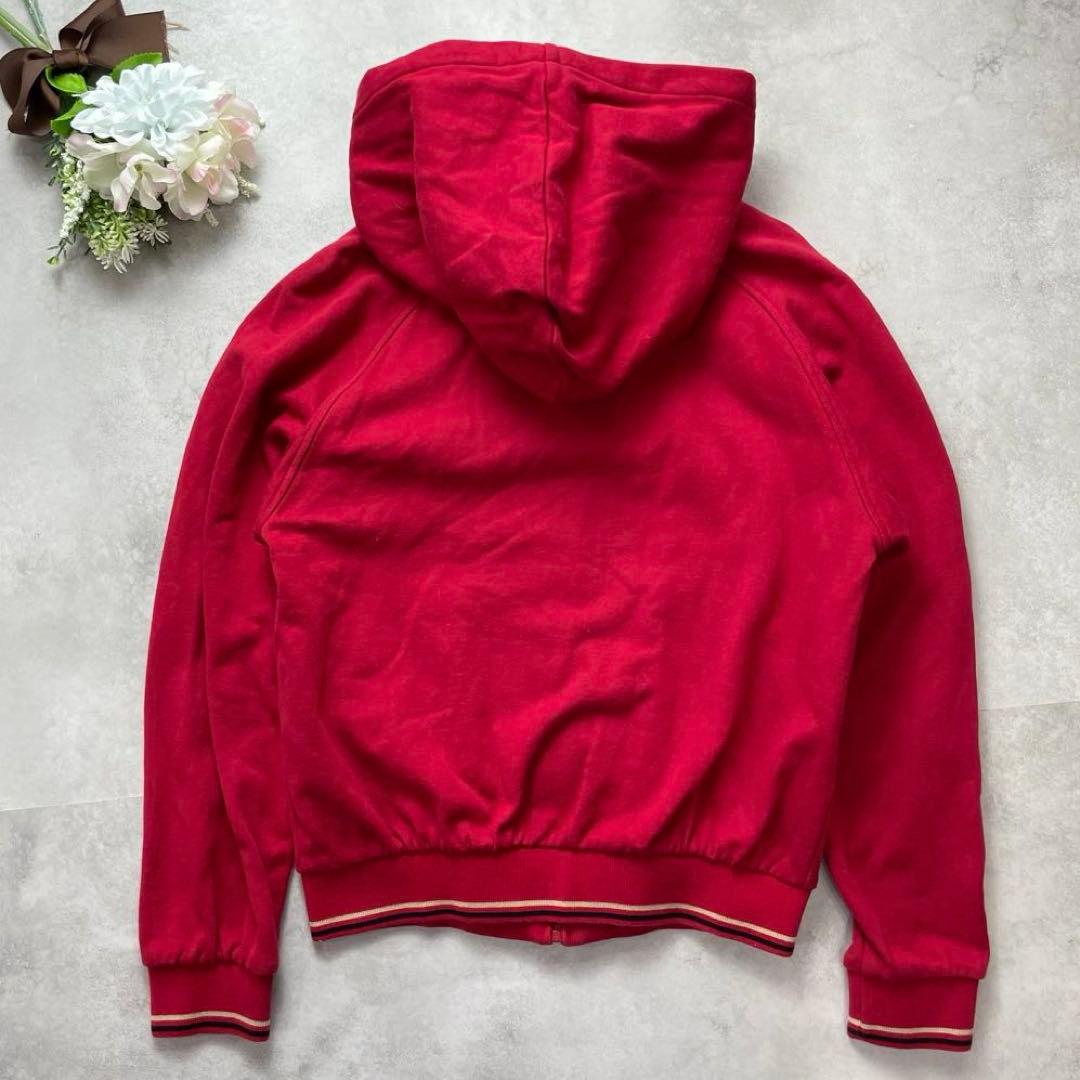 ホース刺繍✨バーバリーロンドン パーカー フード 赤 ノバチェック 長袖 高級感