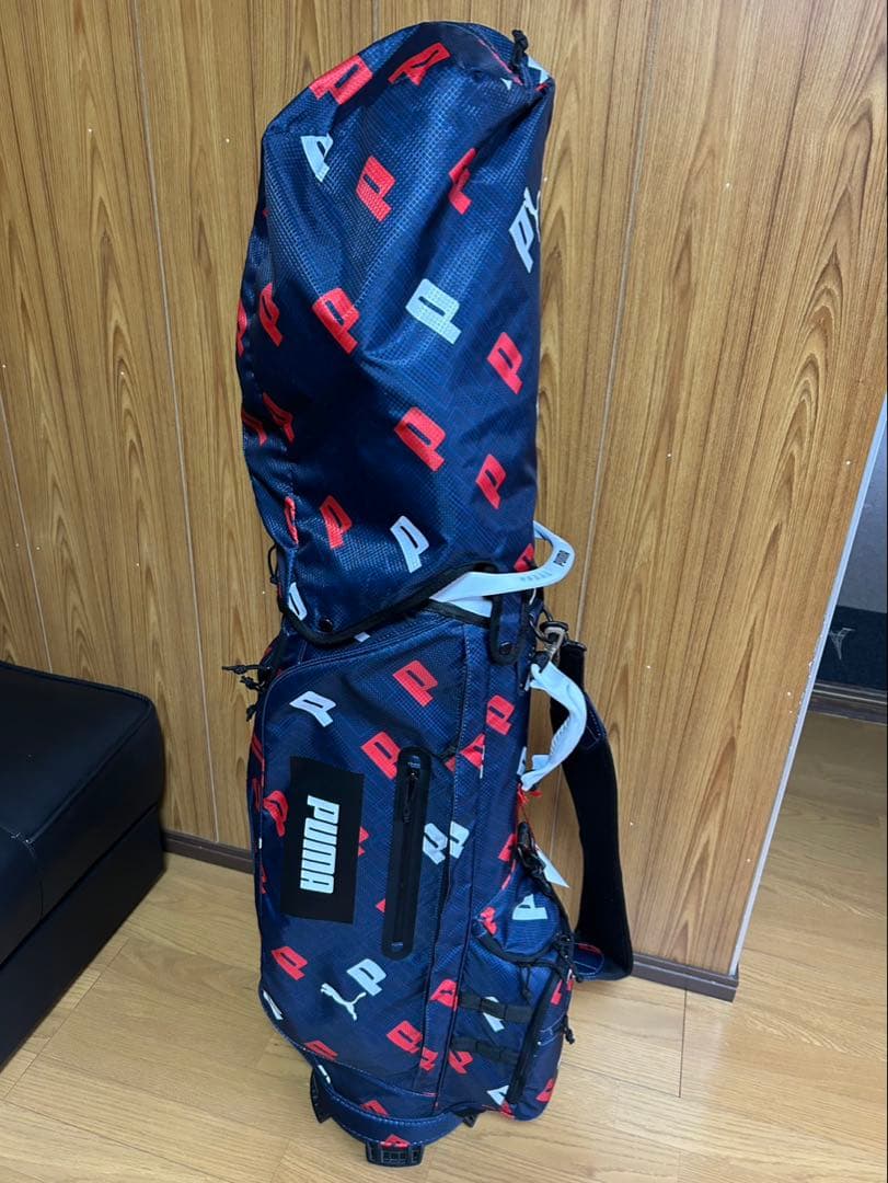 えこ　プーマ　キャディーバック　メンズ　ネイビー／レッド