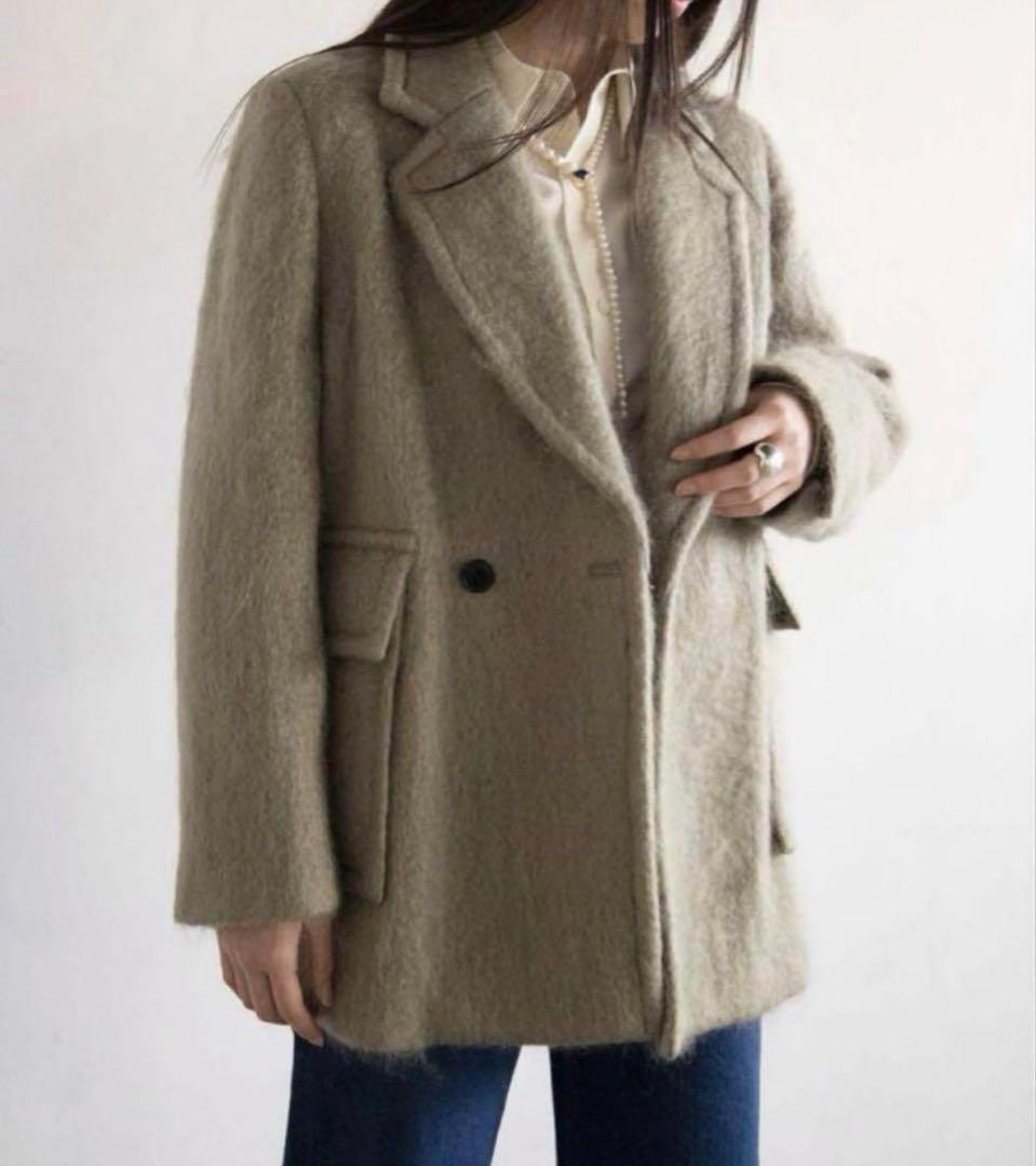 hyke×Edition モヘアジャケット　カーキ