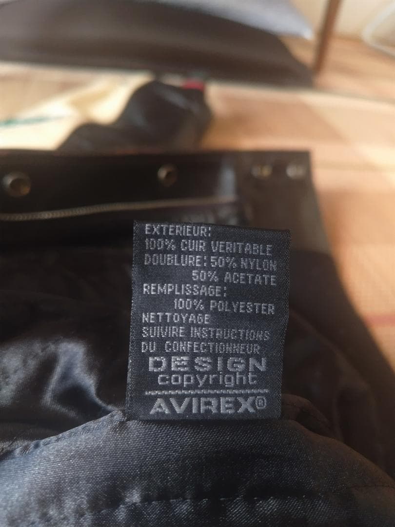 ヴィンテージ!AVIREX スタジャン 黒/ベージュ