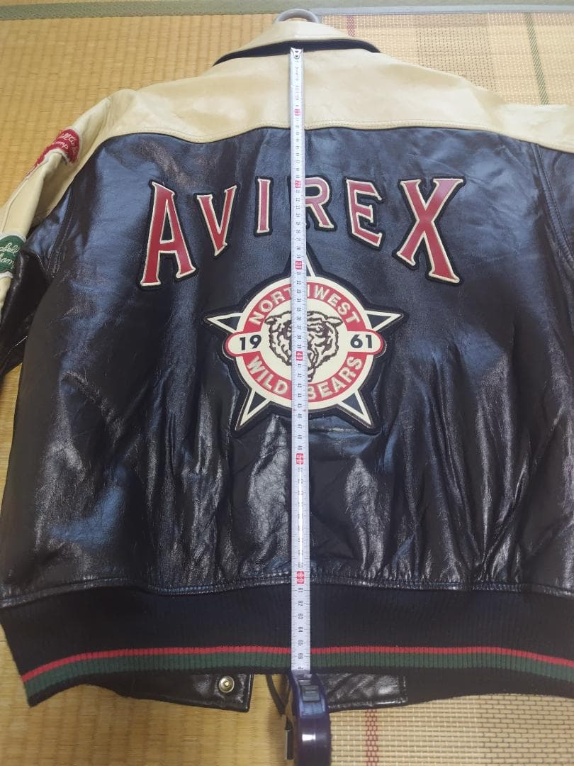 ヴィンテージ!AVIREX スタジャン 黒/ベージュ