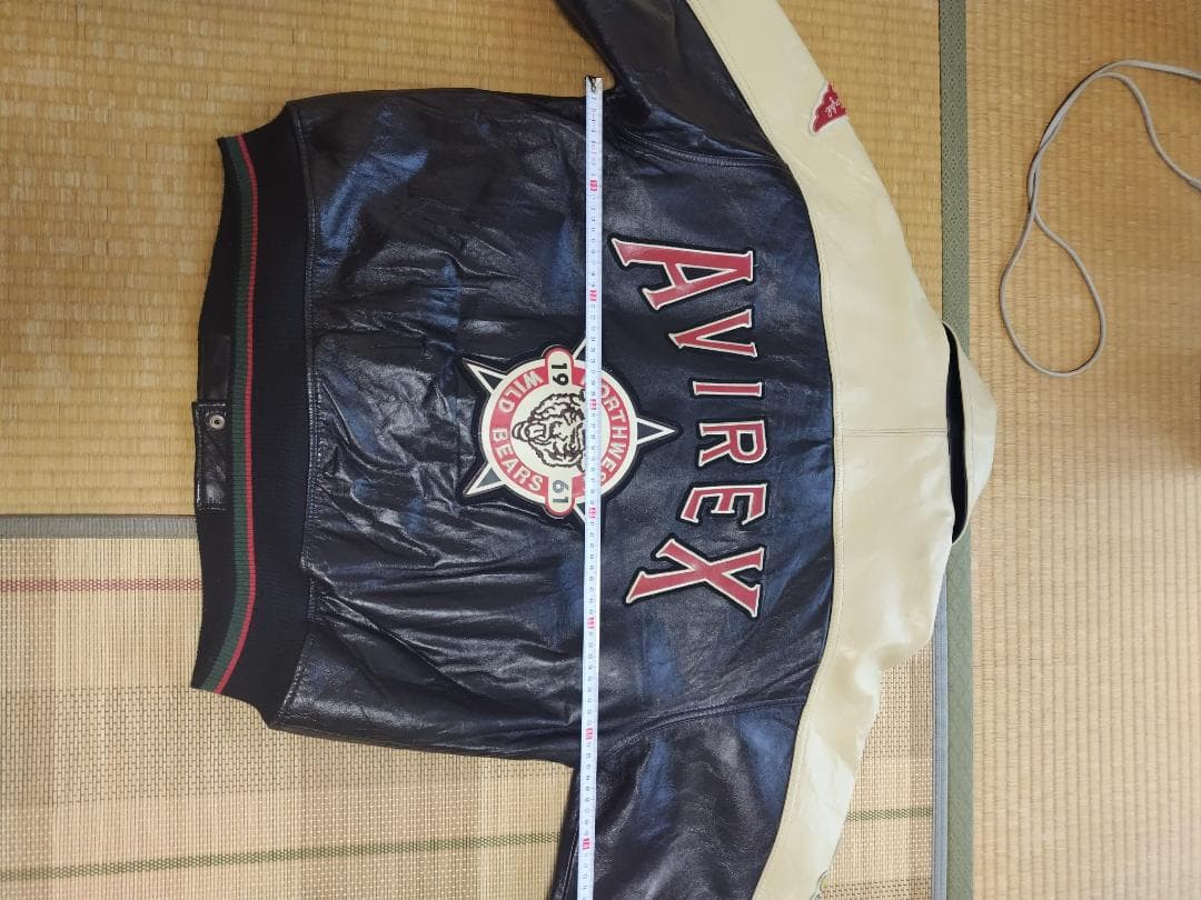 ヴィンテージ!AVIREX スタジャン 黒/ベージュ