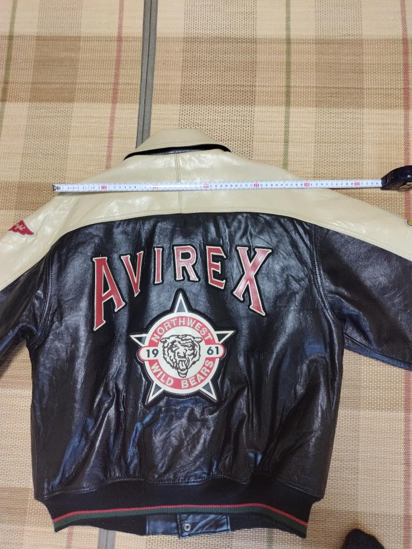 ヴィンテージ!AVIREX スタジャン 黒/ベージュ