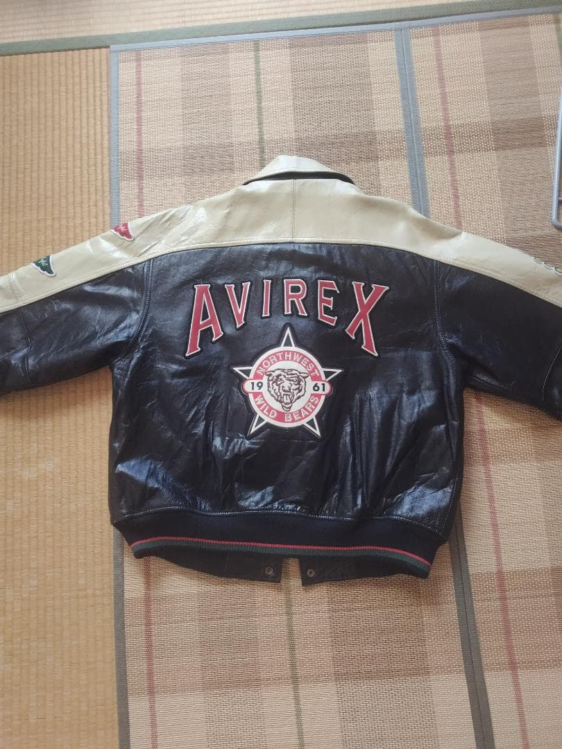 ヴィンテージ!AVIREX スタジャン 黒/ベージュ